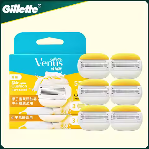 Gillette Venus Razor Blades 5Layers with Moisture Bars Women Skin-care Smooth Shave Coconut Scent Re