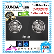 Xunda Tempered Glass Gas Stove Build In / Table top with 2 Burner Stove 2-NB8303B / Pensonic / Morga