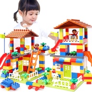 89PCS Big Size Slide Blocks Compatible Lego Duplo City House Roof Big Particle Building Block Castle