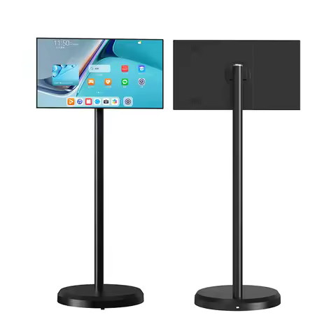 21.5 Inch Smart TV White Movable Rechargeable LCD Portable Touch Screen Mini Smart TV Board for Educ