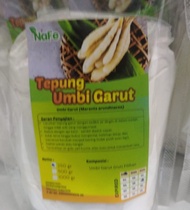 TEPUNG umbi Garut Rendah Kalori 500gram dari umbi garut yang menghasilkan tepung siap konsumsi