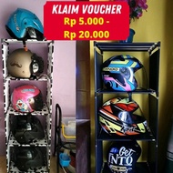 Helmet Rack Helmet Cupboard Stacking Rack BIGGER & STRONGER Bookshelf Multi-Purpose Cupboard Helmet 