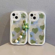 Green Love Suitable for 17promax Bracelet Phone Case Apple 16 Foreign Trade 15/14pro13