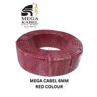 Mega Cable 6mm Red Colour/ 100% Pure Copper PVC Insulated Cable 6mm 100 Meter