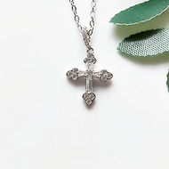 DoriAN 守護信仰mini小十字架925純銀鋯石鑽項鍊 附純銀保證卡