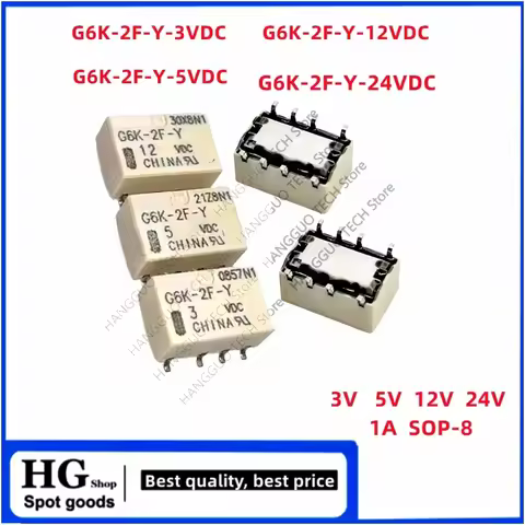 5PCS/Lot G6K-2F-Y-3VDC G6K-2F-Y-5VDC G6K-2F-Y-12VDC G6K-2F-Y-24VDC Signal Relay SMD G6K-2F-Y SOP-8 3