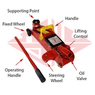 2 Ton Hydraulic Portable Floor Jack With Box Toolbox Repair Tyre Car Jek Lantai Baiki Tayar Kereta 千斤顶