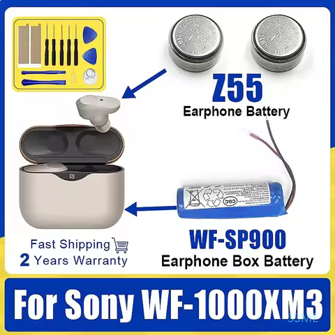 New Z55 Battery For Sony WF-1000XM3 WF-SP900 TWS Earbuds CP1254 with Tools