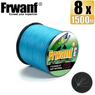 Frwanf สายเอ็นตกปลาถัก PE 8เส้น1500เมตร X8สายถักเปียสีน้ำเงินสีเหลืองสีเขียวสี6-300LB สีขาวสีเทา