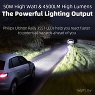 Philips Ultinon Rally 3551 LED H4 H7 H11 HB3/4 H18 H19 HIR2 Lampu Depan Kereta 6500K Putih Kuasa Mak
