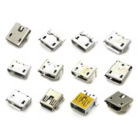 20PCS 5 Pin 10 Pin SMT Socket Connector Micro USB Type B Female Placement 12 Models SMD DIP Socket C