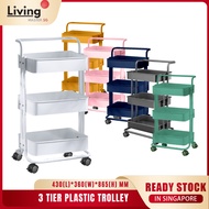 3 Tier Multipurpose Trolley Kitchen Storage Trolley ABS Tray With Wheels