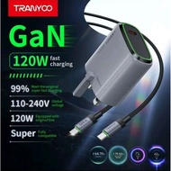 TRANYOO Adaptor + 1.8 meter Cable Type C Fast Charging 5A 240W Charger Type C To Type C Cable