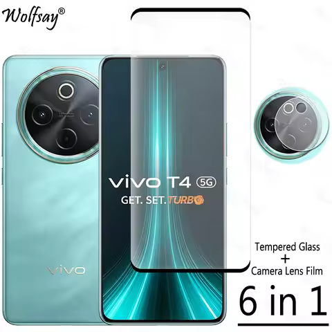 Full Cover Tempered Glass For Vivo T4 5G Screen Protector For Vivo T4 5G Camera Lens Film Glass For 