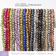 Czech Crystal Beads 8mm Czech Bakpau Metallic Grade A Round Beads Per String | Istanakancing.id
