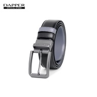 DAPPER เข็มขัดหนัง Black & Grey Reversible Belt สีดำ/เทา ใส่ได้ 2 ด้าน
