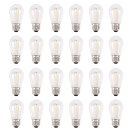 (QBEP) 24 Pack 3V LED S14 Replacement Light Bulbs Shatterproof Outdoor Solar String Light Bulbs Warm