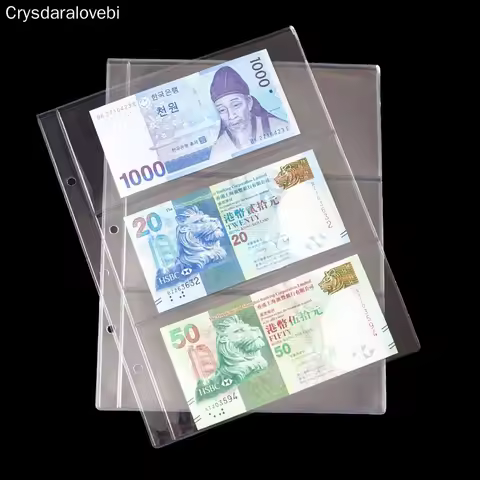 5pcs Pages Paper Money Album Currency Banknote Collection Book Storage Album Paper Money Postage Sta