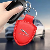 1pcs Leather Car Key Buckle Car Alloy Rings Key Pendant for Jaguar XF XE XJ F-Pace X-Type S-Type F-T