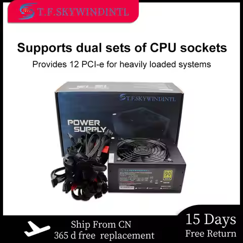 Full Modular 2000W Mining Power Supply 8 GPUs GPU Mining Rig ETH Miner Active PFC PC 2000W PSU for 8