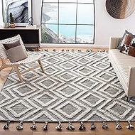 Safavieh Kenya Collection KNY331Z Handmade Wool Area Rug, 8' x 10', Black/Ivory