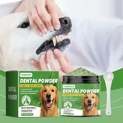 Dog Teeth Cleaning Powder Dog Dental Powder and Cats Breath Freshener Plaque Off Pet Tooth Cleaning 