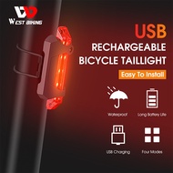 WEST BIKING Bicycle Taillight USB Charging Bicycle Seat Tube Light Waterproof MTB Road Bike Rear Light Night Riding Warning Light Bicycle Accessories