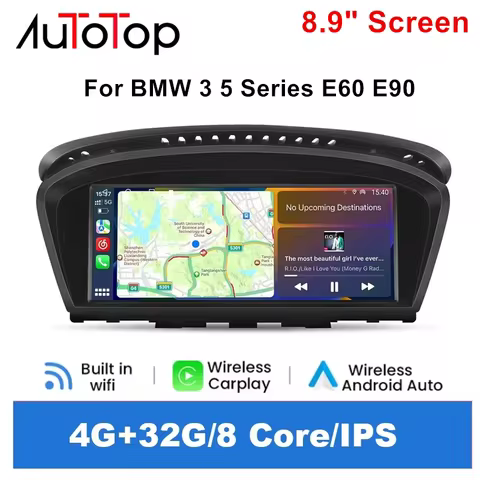 AUTOTOP For BMW 3/5 Series E60 E61 E63 E90 E91 E92 E93 8.9" Wireless CarPlay Android Auto Multimedia