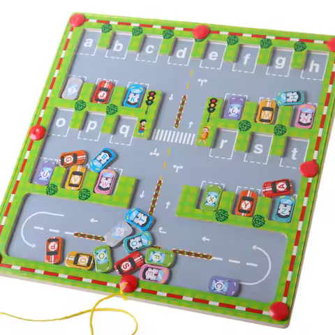 Magnetic Alphabet Maze Board, Learning Toys & Color Sorting Toys Alphabet Color Puzzles For Kids ABC