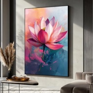 New model lotus wall painting printed on canvas 60 x 90 cm