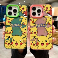 Creative Smile Pokemon Pikachu Big Hole Phone Case For Samsung Galaxy A73 A72 A71 A55 A54 A53 A52 A5