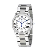 Cartier Ronde Solo Silver Opaline Automatic Ladies Watch WSRN0012