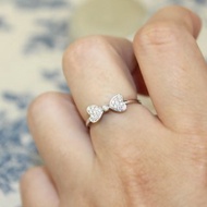 【恬靜童話】18K 白金色 0.15 克拉米妮蝴蝶結鑽石戒指 鑽石 鑽戒