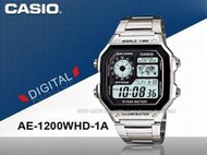 CASIO 手錶專賣店 國隆 AE-1200WHD-1A 方形電子世界時間地圖膠質男錶 一年保固_開發票