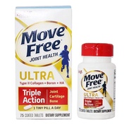 Schiff Move Free Ultra Triple Action Joint Supplement 75 Tablets เสริมสุขภาพข้อกระดูกอ่อนและกระดูก Exp：03/2025