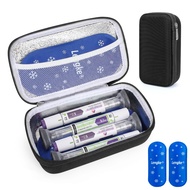 GLP-1 Travel Case Fits 4 Zpbound or Mounjaro Injector Pens (Black）