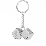 GANTUNGAN Stussy Metal Dice Keychain Silver Dice Keychain
