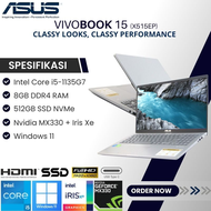 LAPTOP Asus VivoBook X515EP - Intel i5-1135G7 - RAM 8GB - 512GB SSD NVme - NVIDIA MX330 - 15.6" FHD - Windows 11 Home - Silver