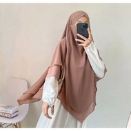 HIJAB FRENCH KHIMAR SYARI DOUBLE LAYER CERUTI PREMIUM Khimar Labuh Khimar Syari Tudung Khimar Labuh 
