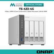 QNAP TS-433-4G NAS 4 Bay ARM Quad Core 4GB 4-Core Cortex-A55 2.0GHz 4x 3.5-inch SATA NPU Built-in Ne