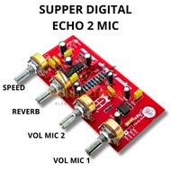 Modul Super Digital Echo 12V CT – 4 Potensio (Speed Reverb Mic1 Mic2) | Untuk Sistem Audio & Karaoke