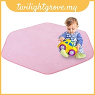 Kids Play Mat Plush Carpet Rug Hexagon Coral Play Mat For Princess Tent Pad