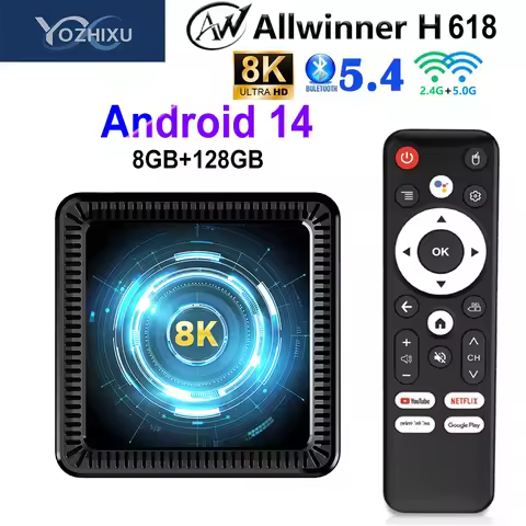 YOZHIXU Newest TV Box Q19 Allwinner H618 Android 14 WiFi6 Mali-G31 Netflix 4K 8K Global Version Stre