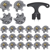 31 Pcs Golf Spikes Set Includes 30 Pcs Golf Cleats Replacement Black Cleats Spanner Metal Thread Scr