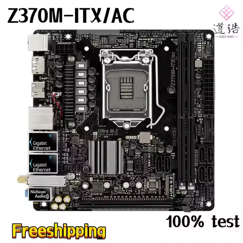 For ASROCK Z370M-ITX/AC Motherboard 32GB HDMI PCI-E3.0 M.2 LGA 1151 DDR4 Mini-ITX Z370 Mainboard 100