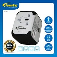 PowerPac Multi Travel Adapter With 2 USB Charger  US UK EU AU Adapter (PP7971)