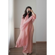 A077 4-panel Cat Khanh silk ao dai Set with veil and Audrey silk pants