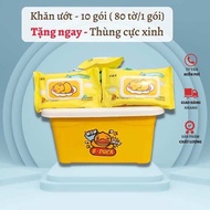 0THÙNG 10 GÓI GIẤY ƯỚT VỊT VÀNG TẶNG KÈM THÙNG NHỰA🔺🔺🔺