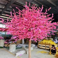 Artificial Peach Tree Indoor Wedding Mall Peach Blossom Tree Decorative Artificial Tree Wishing Tree