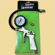 MODEL TEKIRO Tire Inflator Air Pressure Gun Isi Ukur Tekanan Angin 3 in 1 Tire Gauge Kit Alat Pengis